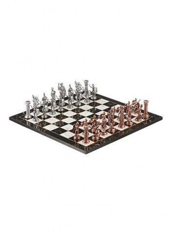 Folding Marble Pattern Chess Board with Pieces