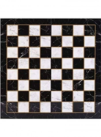 Folding Marble Pattern Chess Board with Pieces