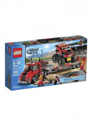 299-Piece City Monster Truck Transporter Building Set