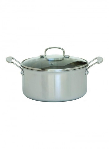 7-Piece Stainless Steel Tri-Ply Cookware Set Silver