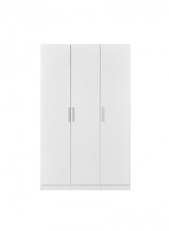 3 Door Katya Wardrobe White 123x59.5x198cm