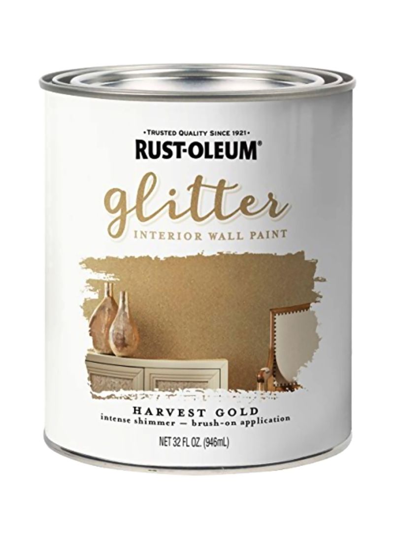 Glitter Interior Wall Paint Harvest Gold 32ounce