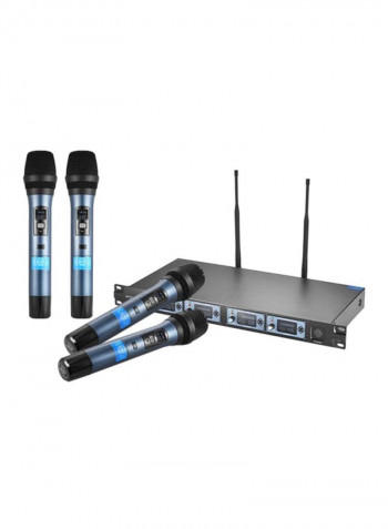 Wireless Handheld Microphone System 4D Blue/Grey/Black