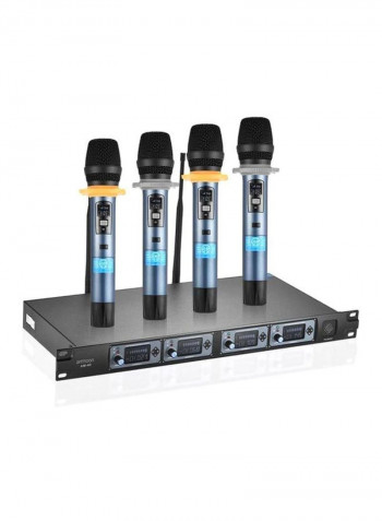 Wireless Handheld Microphone System 4D Blue/Grey/Black