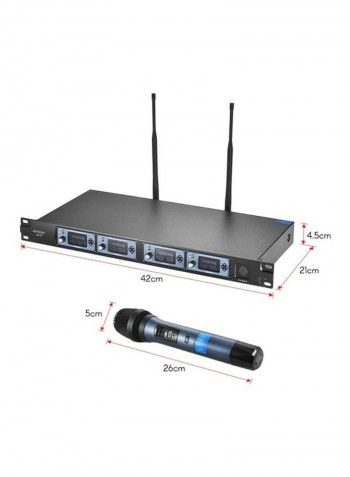 Wireless Handheld Microphone System 4D Blue/Grey/Black