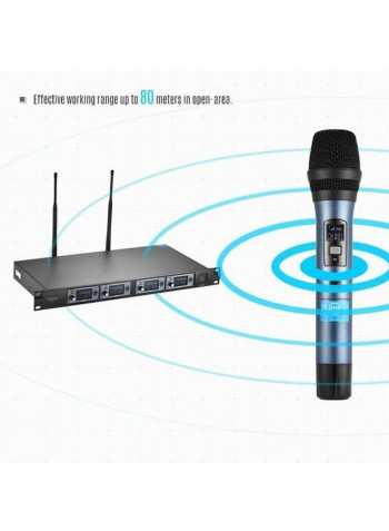 Wireless Handheld Microphone System 4D Blue/Grey/Black