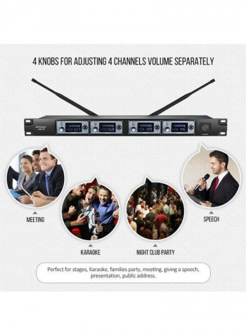 Wireless Handheld Microphone System 4D Blue/Grey/Black