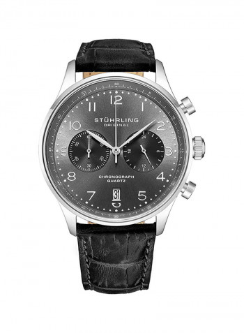 Men's Casual Leather Quartz Chronograph Wrist Watch 896.02