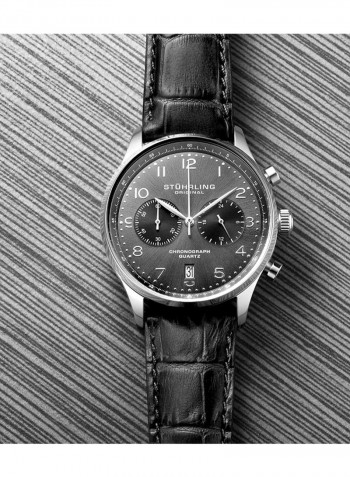 Men's Casual Leather Quartz Chronograph Wrist Watch 896.02