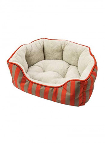 Scallop Faux Suede Lounger Orange Stripe