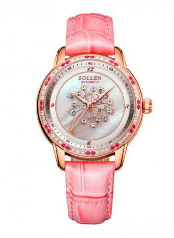 Women's Leather Analog Watch LEN67897