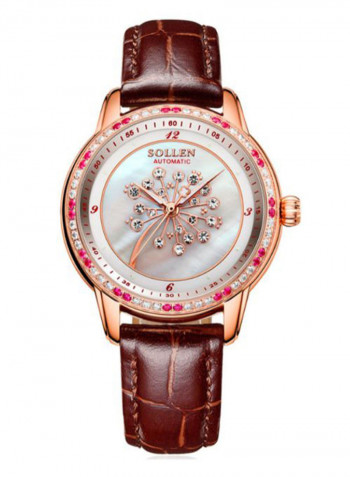 Women's Leather Analog Watch LEN67898