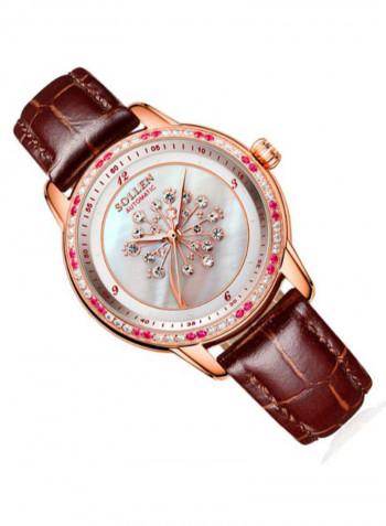 Women's Leather Analog Watch LEN67898