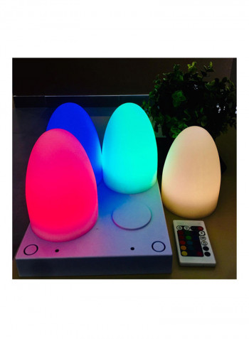 6-Piece Cordless Egg Shaped Table Lamp Set Red/Blue/Green 15x10centimeter