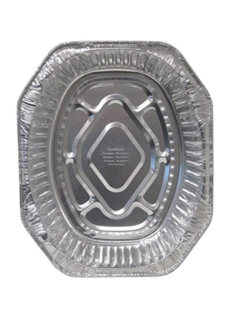 50-Piece Aluminum Roasting Pan Set Silver 14x18.5x3.37inch