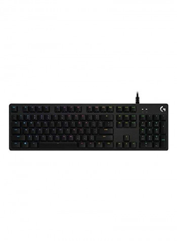 لوحة مفاتيح لوجيتك G512 SE لايت سينك ميكانيكية للألعاب بإضاءة متعددة الألوان RGB مع منفذ USB - لون أسود