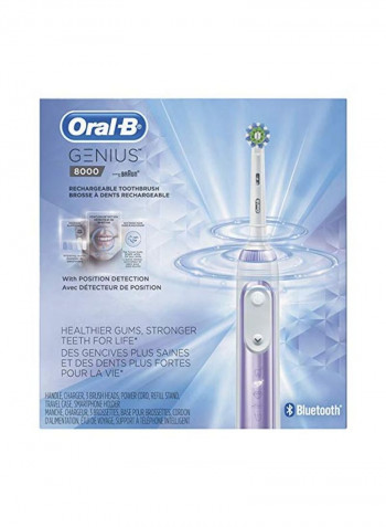 Genius 8000 Electronic Power Rechargeable Toothbrush White/Purple