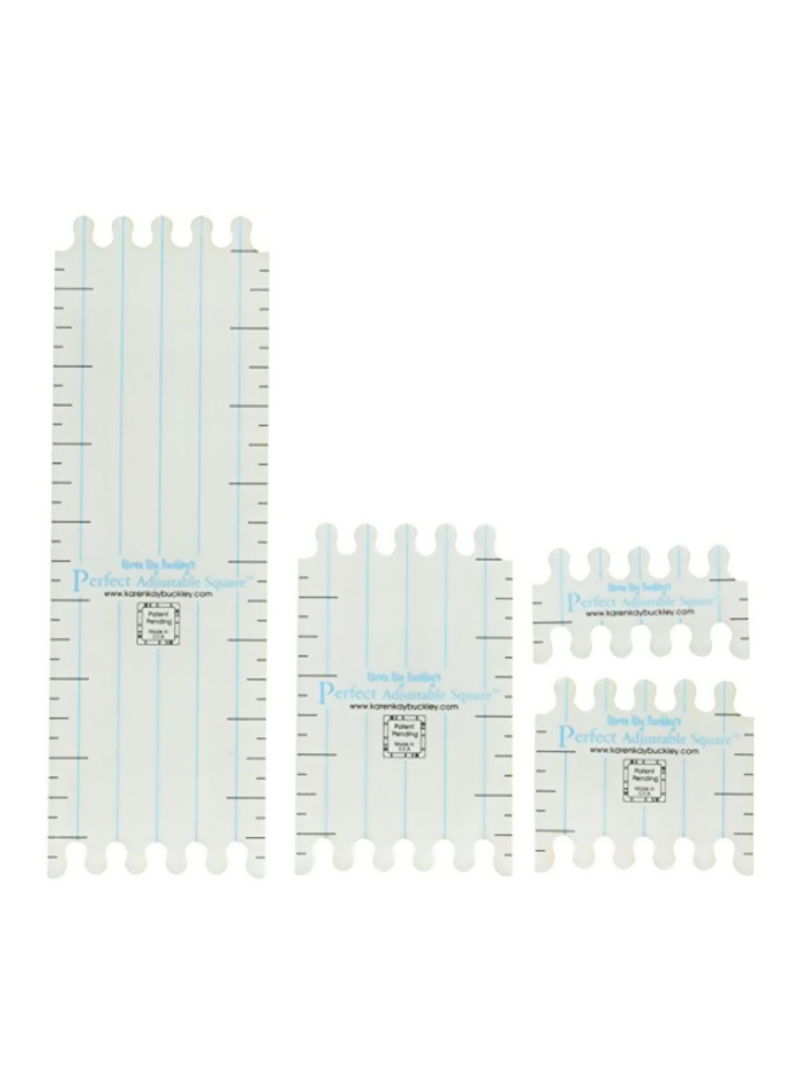 4-Piece Adjustable Square Art And Craft Product White/Blue/Black
