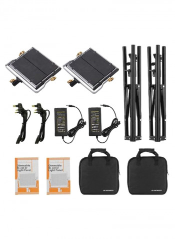 Pack Of 2 LED Video Light Bracket Kit Multicolour