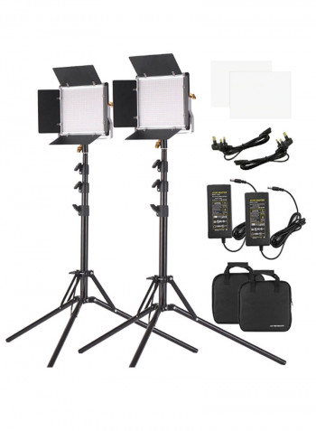 Pack Of 2 LED Video Light Bracket Kit Multicolour
