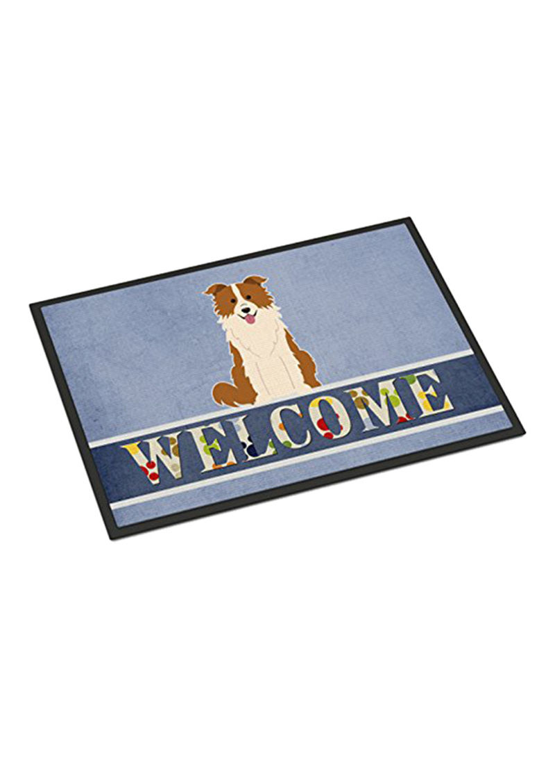 Border Collie Welcome Printed Doormat Multicolour 18x27x0.25inch