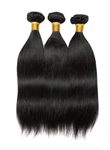 3-Piece Brazilian Wavy Human Hair Weave Natural Black 2X1.02X0.98inch