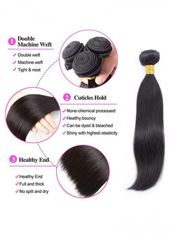 3-Piece Brazilian Wavy Human Hair Weave Natural Black 2X1.02X0.98inch