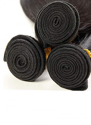 3-Piece Brazilian Wavy Human Hair Weave Natural Black 2X1.02X0.98inch