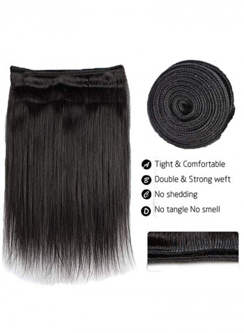 3-Piece Brazilian Wavy Human Hair Weave Natural Black 2X1.02X0.98inch