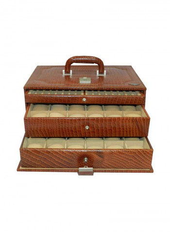 36-Grid Watch Box With Pen And Ring Cufflink