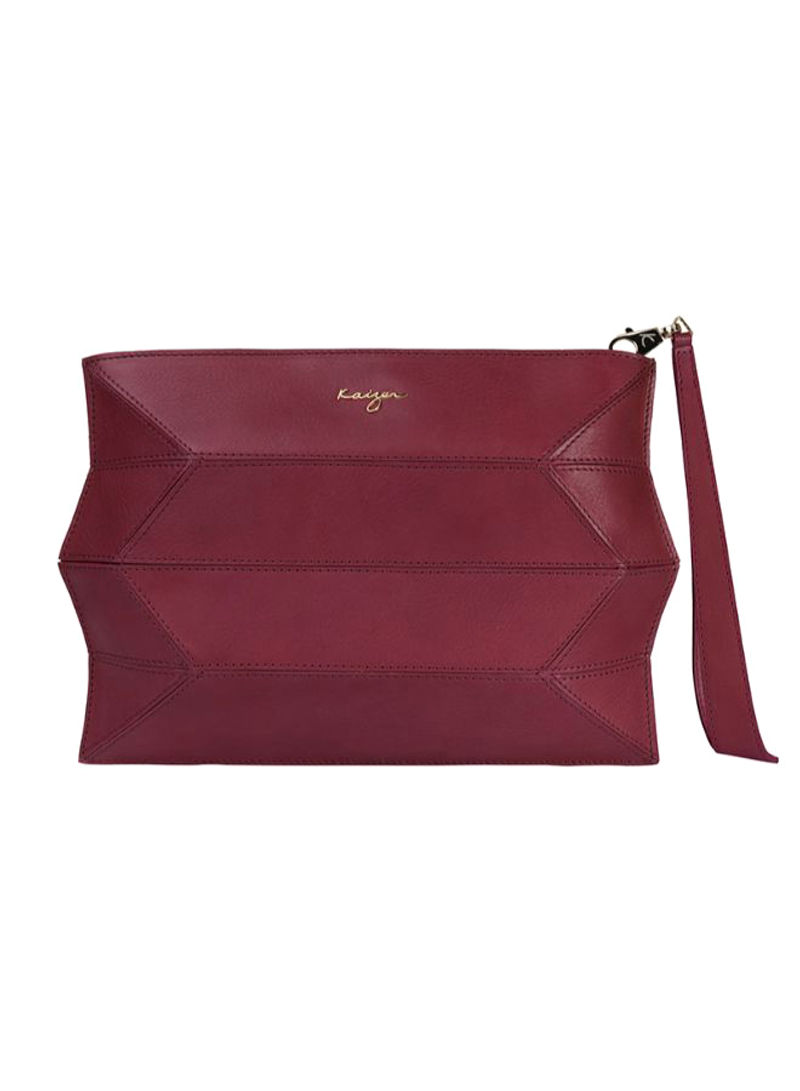 Ascot Leather Tote Handbag Crimson