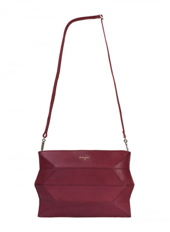 Ascot Leather Tote Handbag Crimson