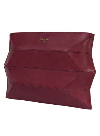 Ascot Leather Tote Handbag Crimson