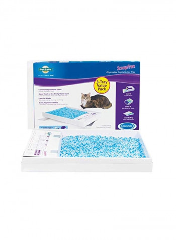 Pack of 3 Self-Cleaning Cat Litter Box Tray Refill Blue