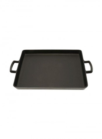 Rectangular Shaped Cast Iron Griddle Black 11.2x9.8x1inch