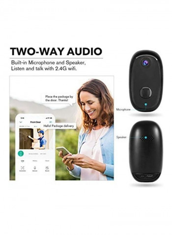 2-Piece Wireless Security Camera Black