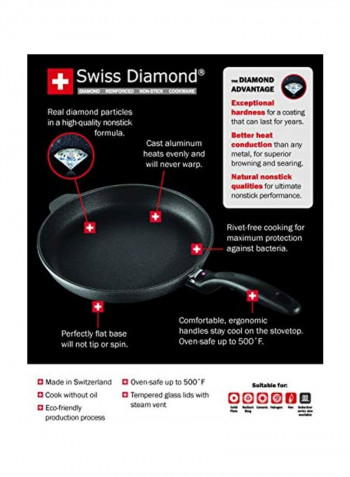 Aluminium Grill Saute Pan Black 11x11inch