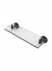Shadwell Collection Vanity Beveled Edges Glass Shelf Clear/Black 16inch