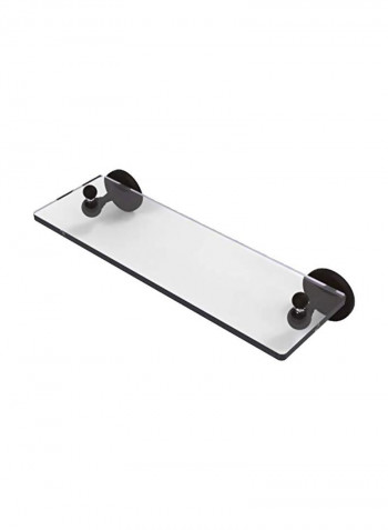 Shadwell Collection Vanity Beveled Edges Glass Shelf Clear/Black 16inch