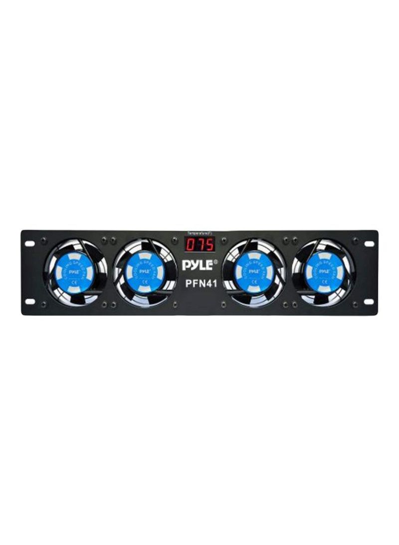 Rack Mount Cooling Fan System With Temperature Display Black