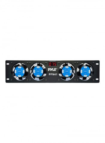 Rack Mount Cooling Fan System With Temperature Display Black