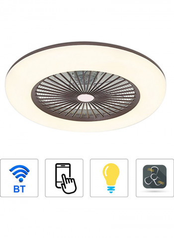 BT Connection Ceiling Fan LED Lights With Remote Control Brown