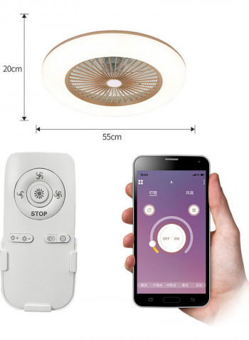 BT Connection Ceiling Fan LED Lights With Remote Control Brown