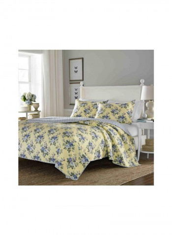 3-Piece Linley Quilt Set Yellow/Blue/Green King