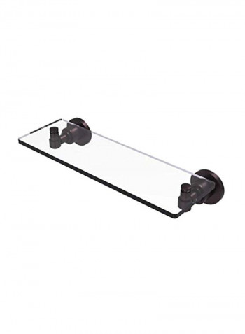Washing Square Collection Vanity Beveled Edges Glass Shelf Clear/Brown 16inch