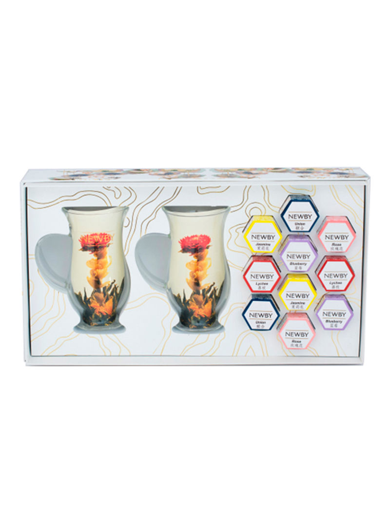 Flowering Tea Gift Set With Two Glass Cup 50g