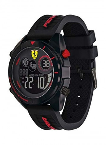 Men's Forza Digital Quartz Watch with Silicone Strap