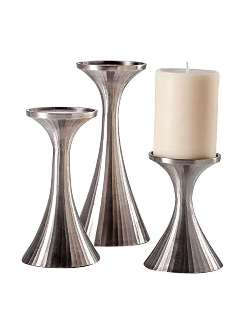3-Piece Candle Holders Silver