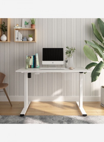 Standing Desk I Electric Height Adjustable Desk with single motor White