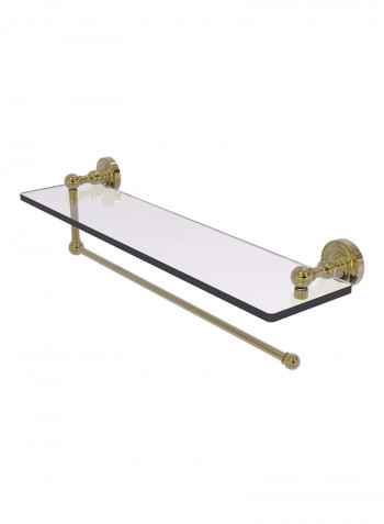Dottingham Collection Paper Towel Holder With Glass Shelf Clear/Gold 22inch